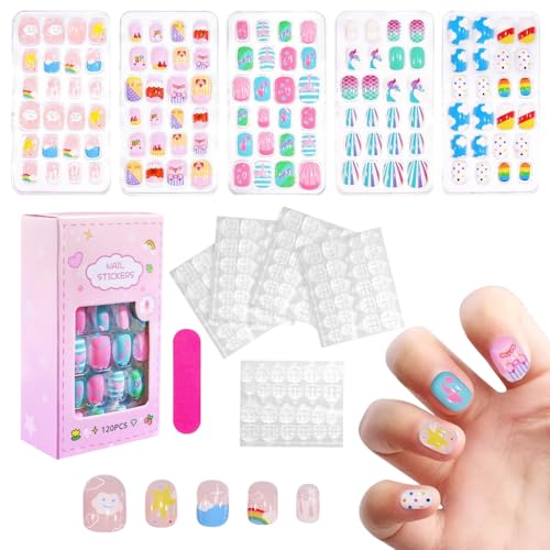 MAYCREATE® 120Pcs Press on Nails for Kids MAYCREATE® 120Pcs Press on Nails for Kids